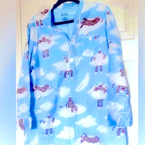 Nick & Nora Other - Nick & Nora sock monkey’s in the clouds sleeping gown size L